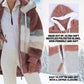 2025 Winterjack van pluche met colorblock-capuchon en zakken voor dames