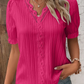 ⏳ Beperkte tijd 50% korting! 💥V-hals effen gekleurde kanten elegante blouse