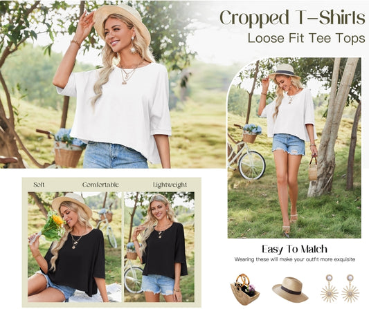 ⏳Beperkte tijd 50% korting💥Dames Casual Losse Korte Mouw Top