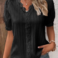⏳ Beperkte tijd 50% korting! 💥V-hals effen gekleurde kanten elegante blouse