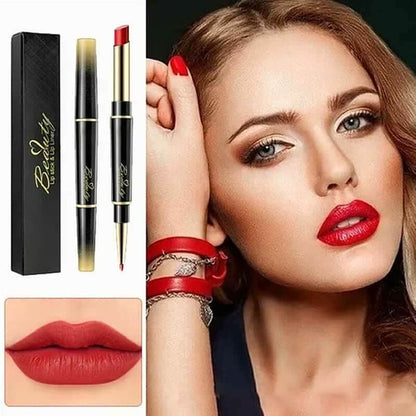 💄Dubbelzijdige lippenstift, automatische lipliner, mat, waterproof, lichtecht, antikleeflaag💄