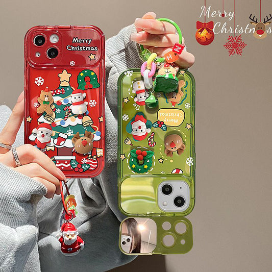 🎄Christmas Tree Hanger Flip Mirror Case Cover voor iPhone🎅🎅Christmas promotie 40% korting🎊