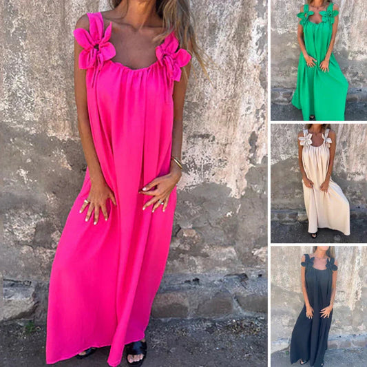 💗50% korting voor een beperkte tijd💕 Effen kleur losse jurk voor dames