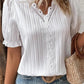 ⏳ Beperkte tijd 50% korting! 💥V-hals effen gekleurde kanten elegante blouse