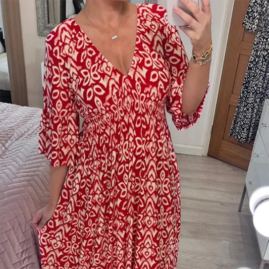💗50% korting voor een beperkte tijd💕Bloemenjurk met V-hals