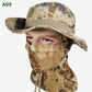 2-in-1 camouflage vissershoed en masker nek wrap