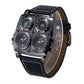 Steampunk Dual Time Zone Quartz Horloge voor heren