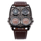 Steampunk Dual Time Zone Quartz Horloge voor heren