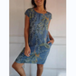 🌷2025 Hete verkoop - 62%korting🍀Jurk met ronde hals en botanische print voor dames