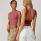 Hoog Nek Slim Fit Crop Tank Overhemd Y2k Tops