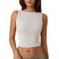 Hoog Nek Slim Fit Crop Tank Overhemd Y2k Tops