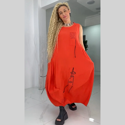 Casual Sleeveless Maxi Dress for Plus Size Women