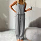 Dames Effen Spaghettibandjes Top en Lange Broek Set