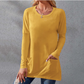 Women Casual Long Sleeve T-Shirt with Round Neck Pocket