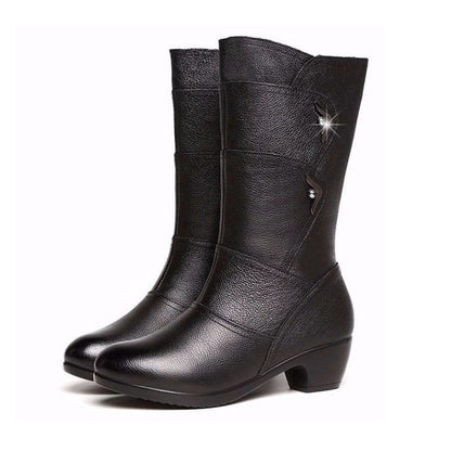 Women’s Trendy Casual PU Leather Black Boots