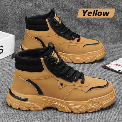 Men’s Trendy Breathable Non-Slip Faux Leather Boots