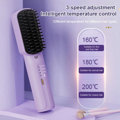 Negative ions do not hurt hair-Portable cordless mini hair straightening comb