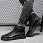 MARTINI' BLACK LEATHER BOOTS