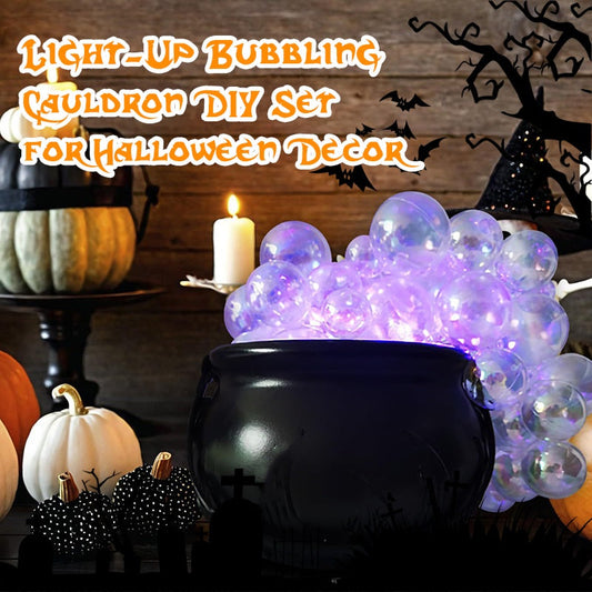 Light-Up Bubbling Cauldron DIY Set for Halloween Decor