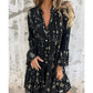 💐Dames Midi-jurk met geometrisch patroon Comfortabele V-hals