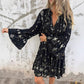 💐Dames Midi-jurk met geometrisch patroon Comfortabele V-hals