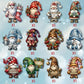 Houten kerstboom ornamenten set (12 stuks)