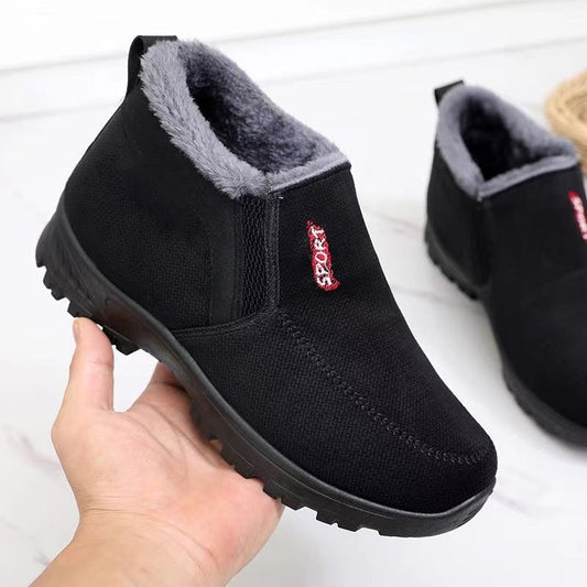 Men's Winter Slip-On Ankle Boots with Plush Lining