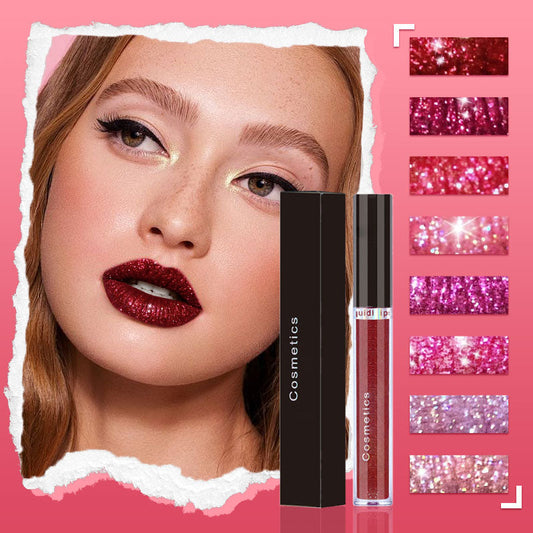 Glitter Schedel Waterproof Langhoudende Vloeibare Lippenstift