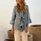 🎉2025 HOT SALE🔥 Blouse met opstaande kraag en klokmouwen voor dames