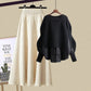 👗[beste cadeau] Dames Gebreide Set met Trui en Rok (Trui & Rok)