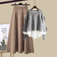 👗[beste cadeau] Dames Gebreide Set met Trui en Rok (Trui & Rok)