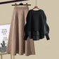 👗[beste cadeau] Dames Gebreide Set met Trui en Rok (Trui & Rok)