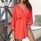 Charmante Lange Mouwen V-hals Taille Jurk