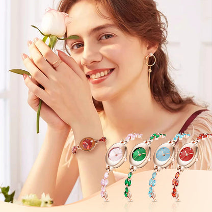 🌸Speciale prijs🌸2025  Armbandhorloge met gekleurde zirkoon voor dames