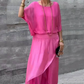 💗50% korting voor een beperkte tijd💗2025 Losse top en wijde broek met split, chiffon 2-delige set