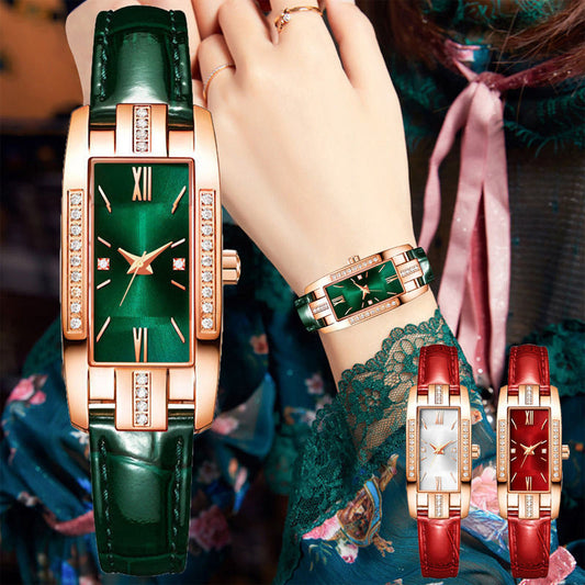 Dames Elegant Kwarts Horloge Met Vierkant Design