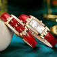 Dames Elegant Kwarts Horloge Met Vierkant Design