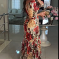 ⏳Beperkte tijd 50% korting!💥 🌸Speciale prijs🌸Women's V-neck print dress