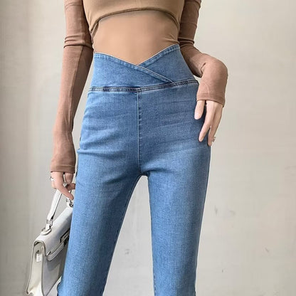 ⏳Beperkte tijd 50% korting!💥 Hoge taille elastische micro flared jeans