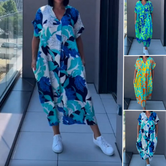 🌸Speciale prijs🌸  Women's Casual Elegant Printed V-Neck Dress