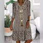 Damesmode Gedrukte Jurken met V-hals en Mid Sleeve