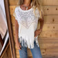 ⏳Beperkte tijd 50% korting!💥 💞Effen dames-T-shirt met korte mouwen, hot print en gerafelde zoom