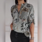 ⏳Beperkte tijd 60% korting!💥 Dames casual half button bedrukt overhemd