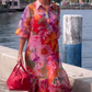 💕2025 Hot Sale 49% UIT🔥Rode jurk van chiffon met bloemenprint