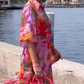 💕2025 Hot Sale 49% UIT🔥Rode jurk van chiffon met bloemenprint