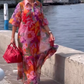 💕2025 Hot Sale 49% UIT🔥Rode jurk van chiffon met bloemenprint