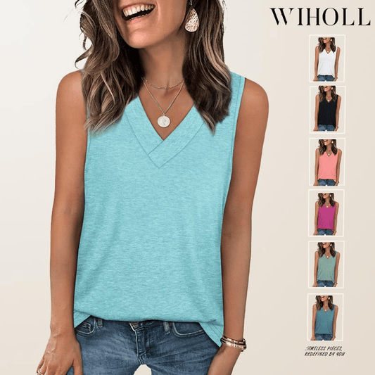 🏖️Hot Sale 50% korting💕Casual Dames Tanktop met V-Hals en Losse Pasvorm