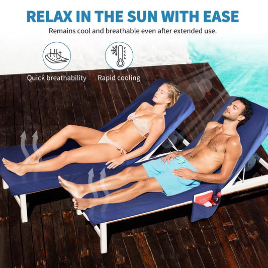 🏖️Zomer Hot Sale 50% KORTING🌞🌊Zonneligstoel Handdoek in Tas met Opbergvakken