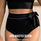 ⏳Beperkte tijd 50% korting💥 Bikini-set: Bikinitop met strikschouderbandjes en corrigerende slip met hoge taille