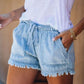 🌞🍃Denim shorts met hoge taille en trekkoord